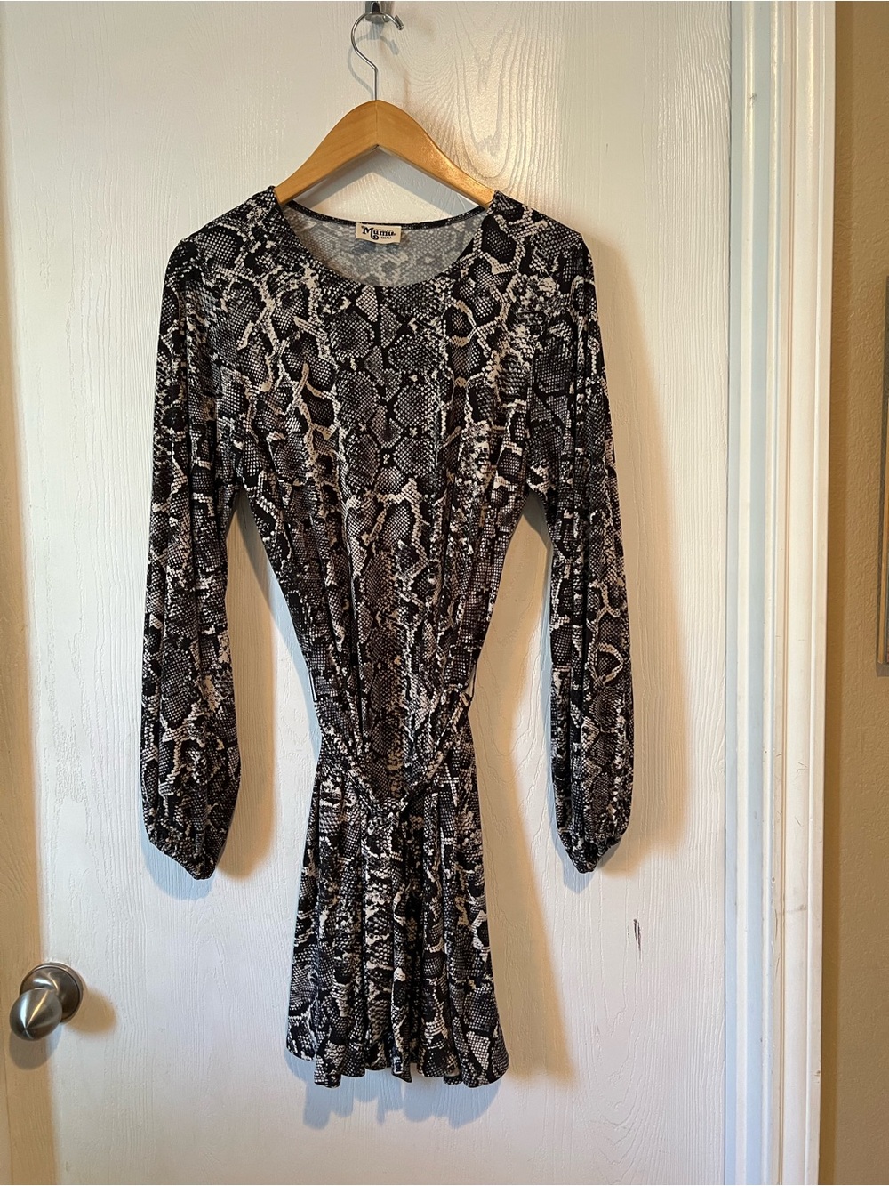Show Me Your Mumu Vintage Dress Viper Snake Print Geller Black Cream Women Sz S